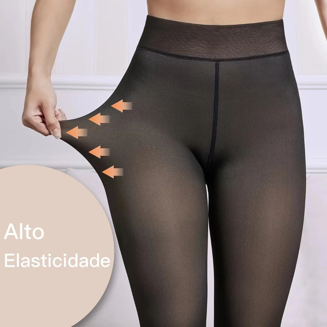 Meia Calça Feminina Peluciada de Lã Aveludada Super Diva