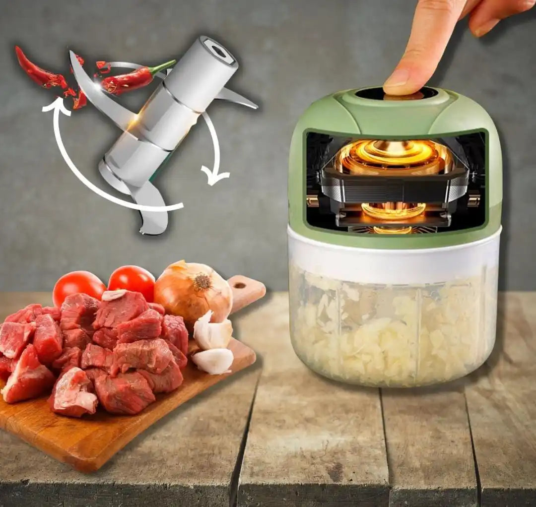 COMPREI 1 LEVE 2 Mini Processador Triturador Elétrico 3 Laminas Recarregável
