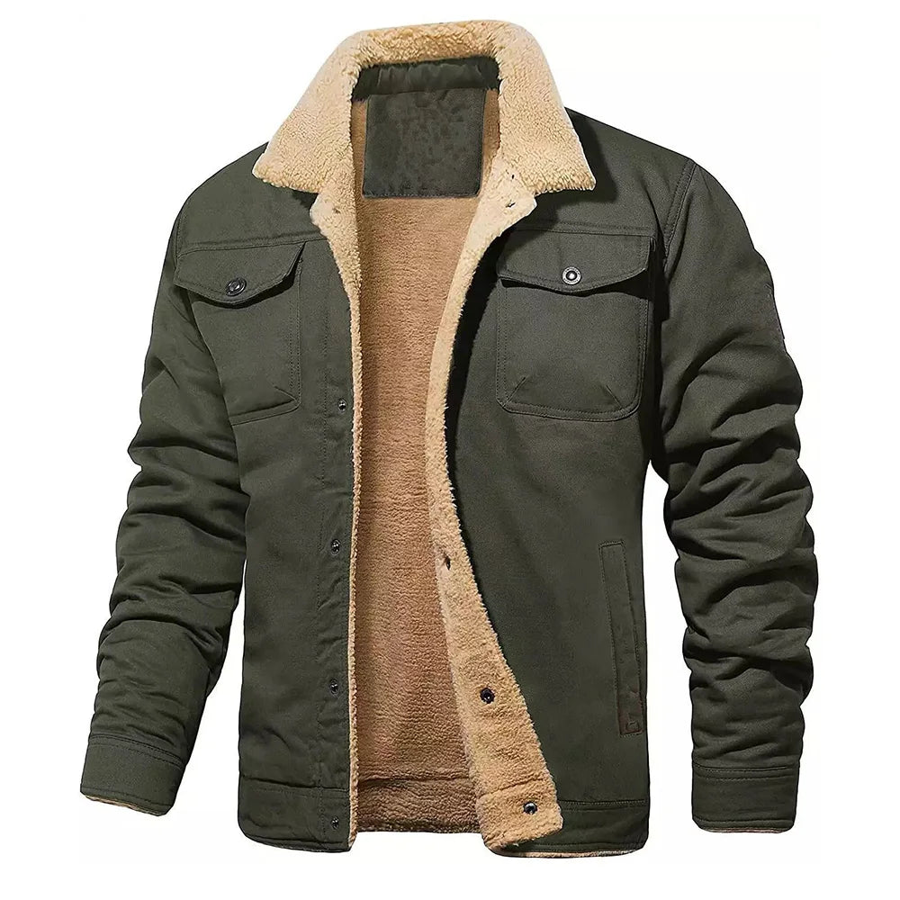 Jaqueta Masculina de Lã com Forro Quente para Inverno