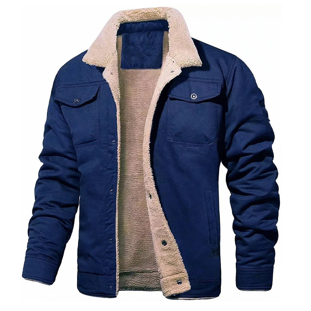 Jaqueta Masculina de Lã com Forro Quente para Inverno