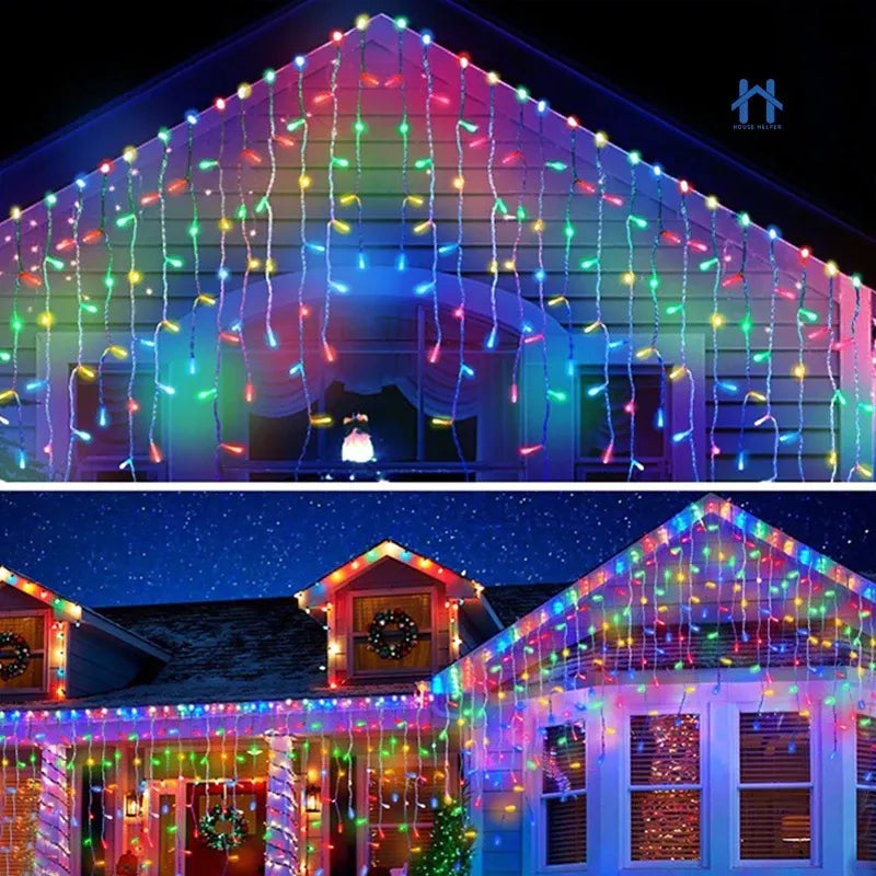 Cascata 400 Led's Decoração Natal Festas 10m Fixo 110v/220v