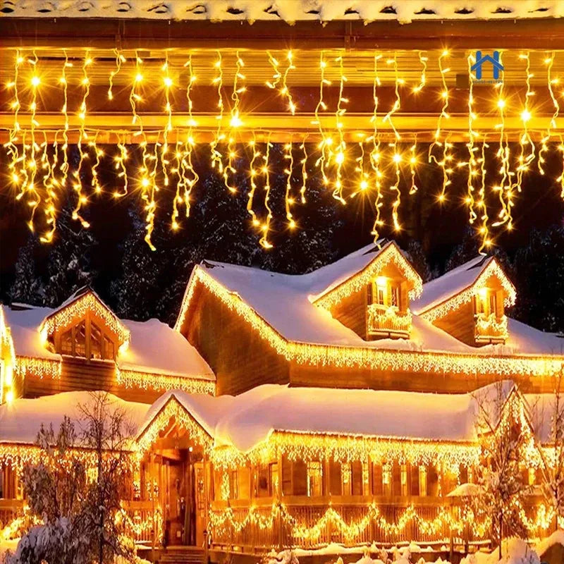 Cascata 400 Led's Decoração Natal Festas 10m Fixo 110v/220v