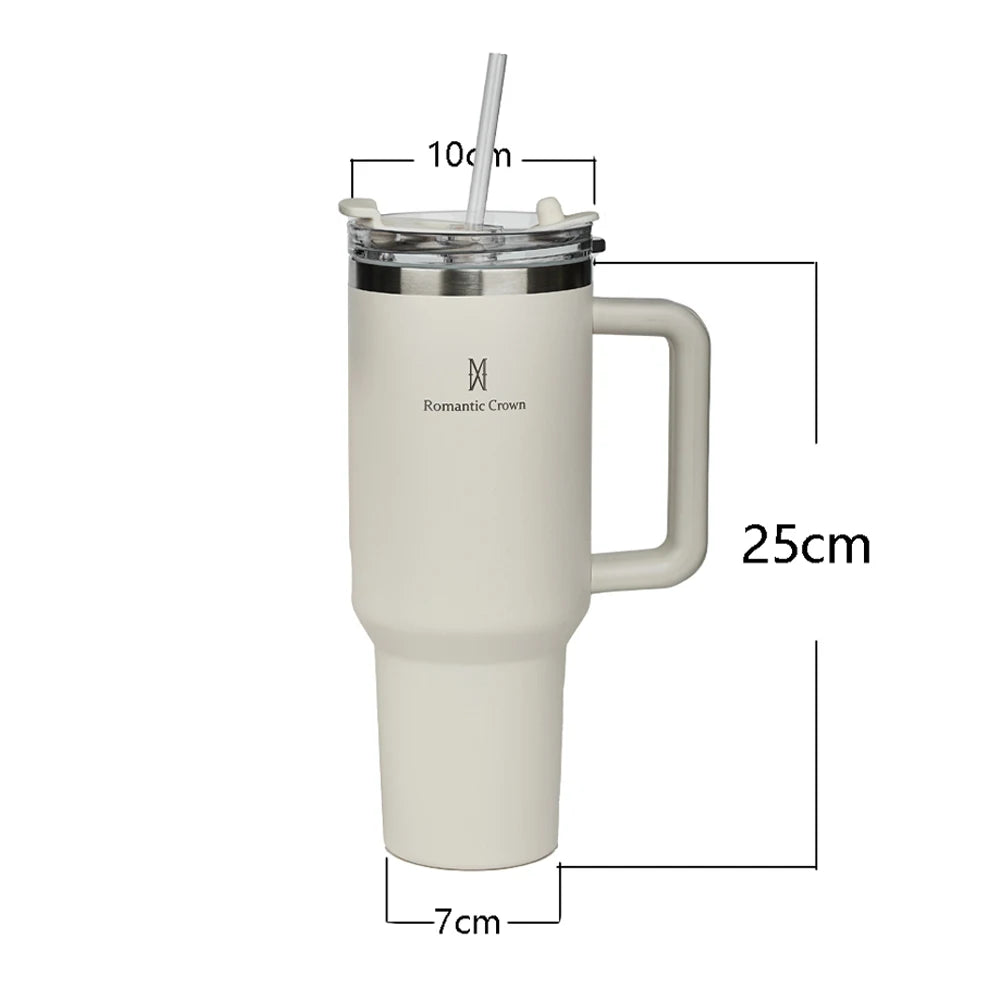 Copo Térmico 1200ml Aço Inoxidável - Garrafa Térmica com Canudo