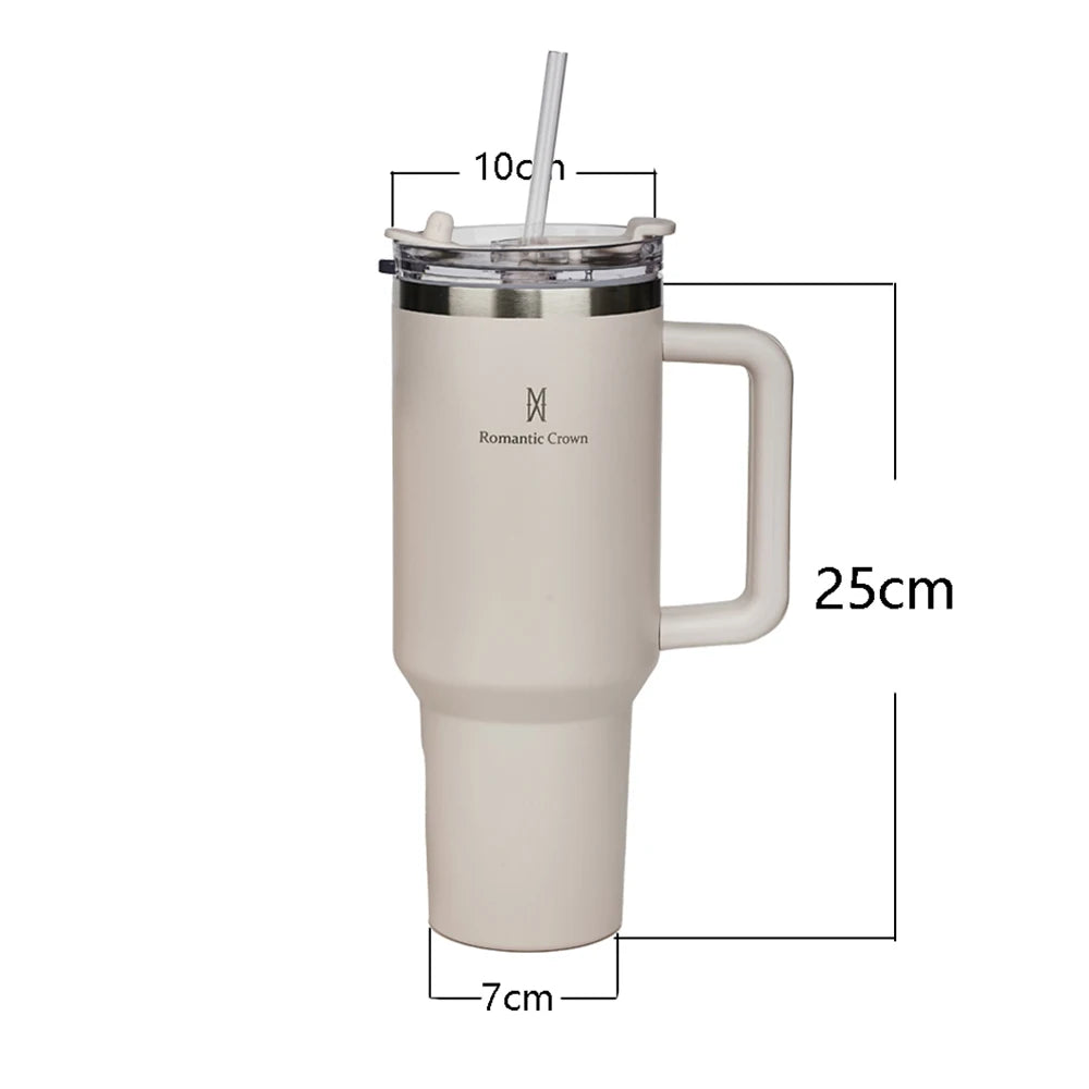 Copo Térmico 1200ml Aço Inoxidável - Garrafa Térmica com Canudo