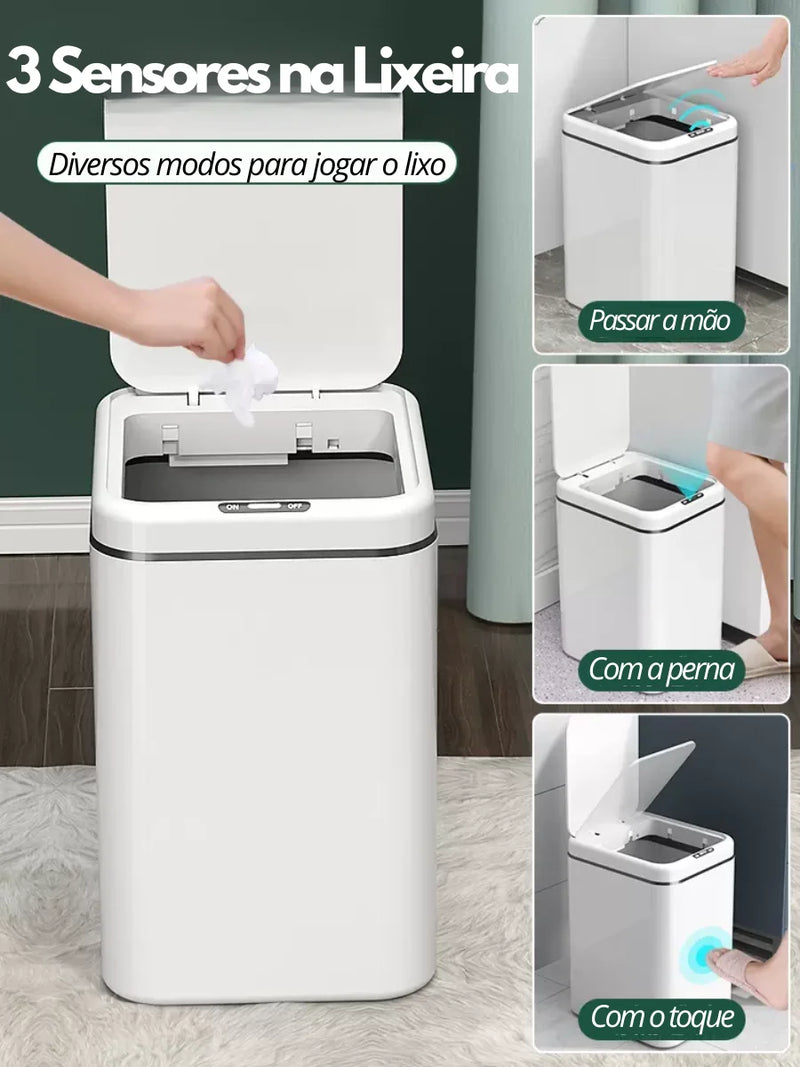 Lixeira Inteligente com Sensor Automático 16L