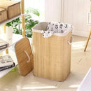 Cesto Grande de Bambu com Forro para Roupas Sujas