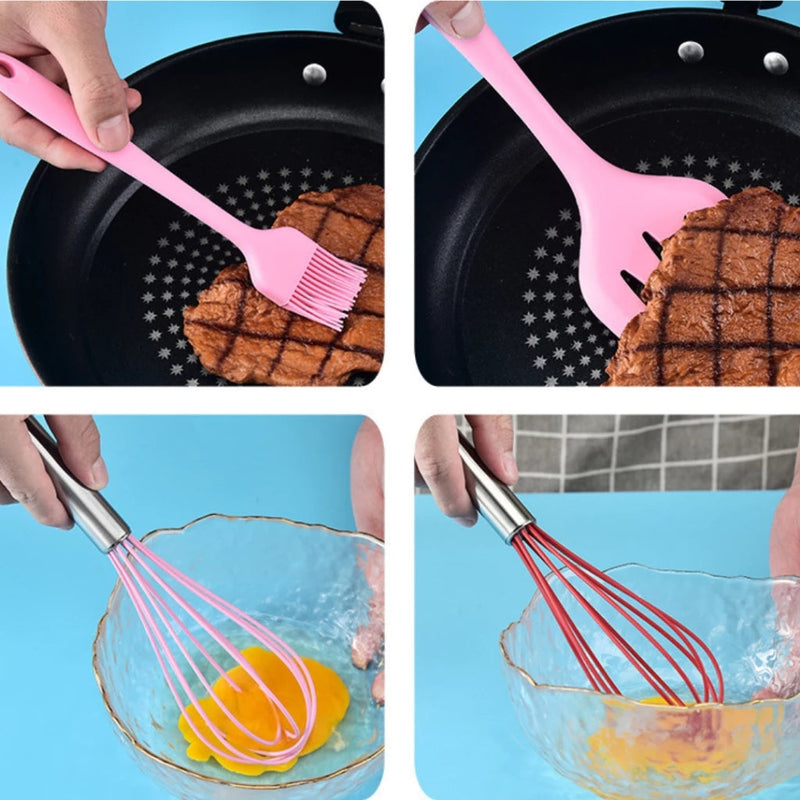 Kit 5 Utensílios de Cozinha em Silicone Resistente ao Calor