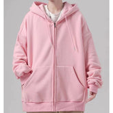 Moletom Unissex de Inverno Básico com Zíper e Capuz