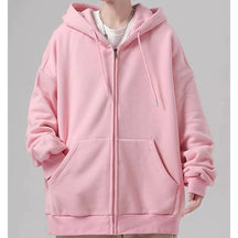 Moletom Unissex de Inverno Básico com Zíper e Capuz