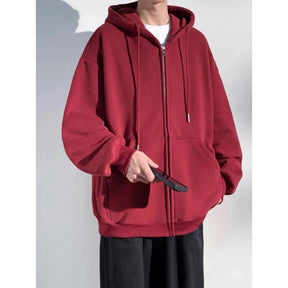 Moletom Unissex de Inverno Básico com Zíper e Capuz