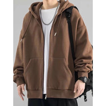 Moletom Unissex de Inverno Básico com Zíper e Capuz