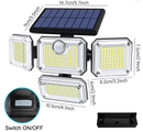 Refletor Led Solar Com 3 Cabeças 122/333Led IP65 à Prova d'água