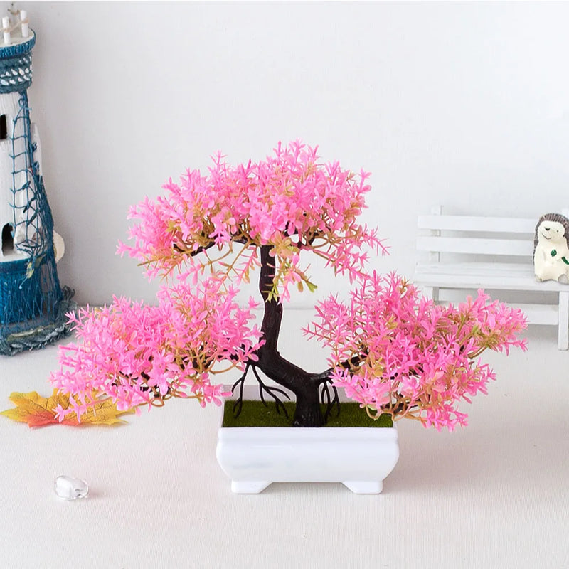 Bonsai Artificial Arvore com Flores