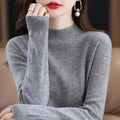 Camisa Feminina Manga Longa Gola Alta Básica - Modelagem Slim Estilo Coreano para Outono e Inverno