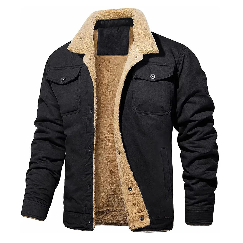 Jaqueta Masculina de Lã com Forro Quente para Inverno