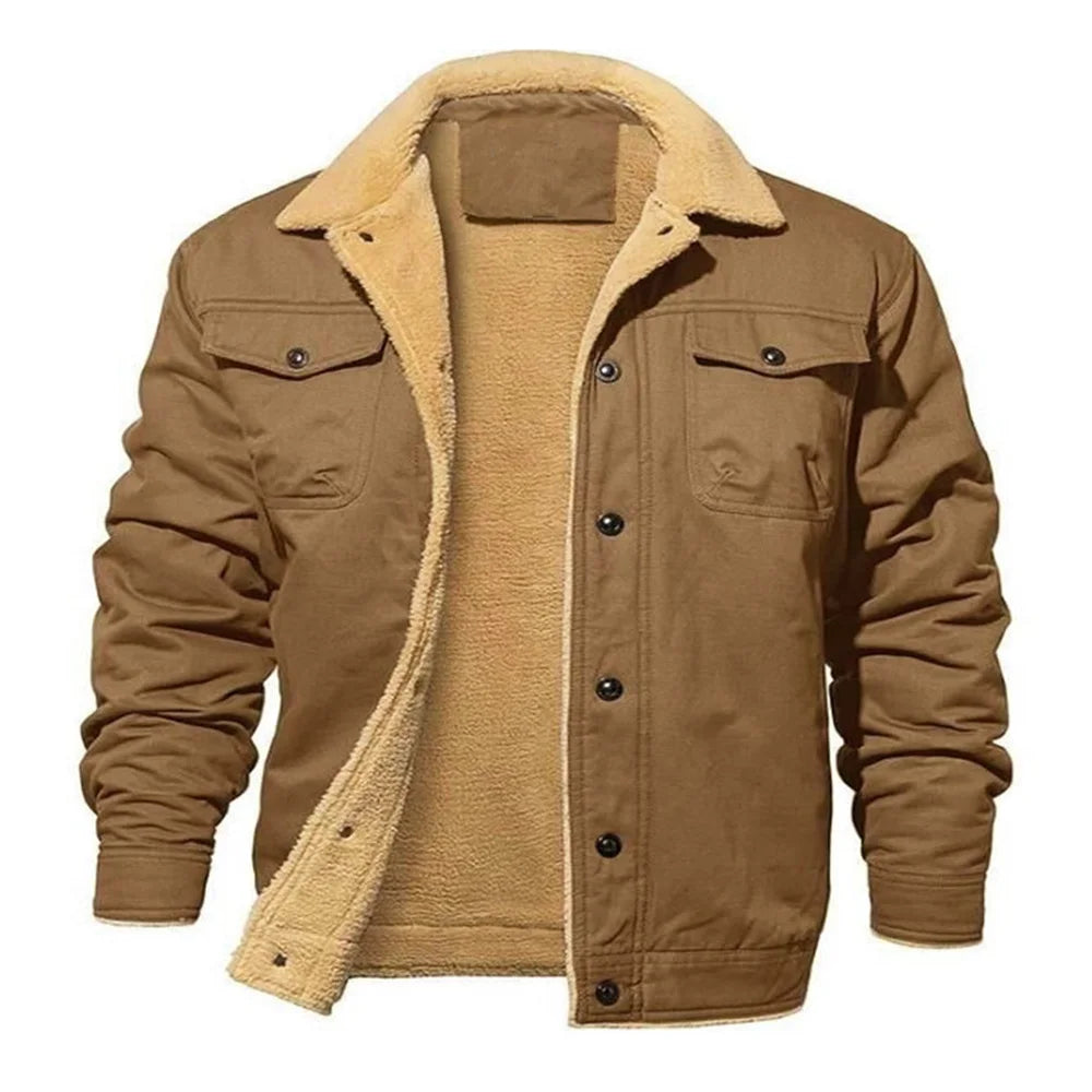 Jaqueta Masculina de Lã com Forro Quente para Inverno