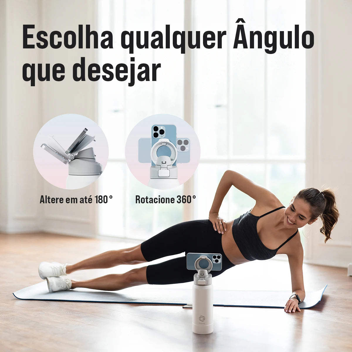 Garrafa Térmica De Aço Inoxidável Com Suporte para Telefone 950ml