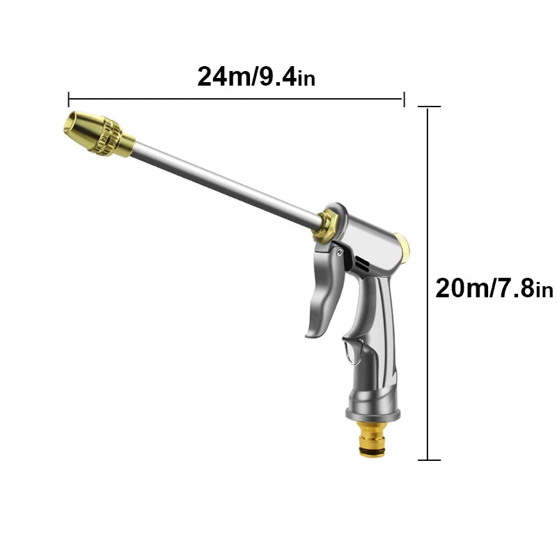 Mangueira Expansível Microfibra de Alta Pressão + Conexões + Pistola de Alta Pressão