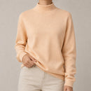 Blusa Tricot Feminina Gola Alta Casual Vintage - Manga Longa Modelagem Solta para Outono e Inverno