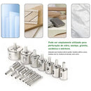 Kit 16 Bicos de Furo Diamantados Brocas Serra Copo