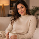 Camisa Feminina Manga Longa Gola Alta Básica - Modelagem Slim Estilo Coreano para Outono e Inverno