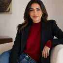 Camisa Feminina Manga Longa Gola Alta Básica - Modelagem Slim Estilo Coreano para Outono e Inverno