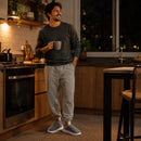 Chinelos Impermeáveis de Casa Masculinos - Aquecidos Antiderrapantes Cor Sólida para Quarto no Inverno