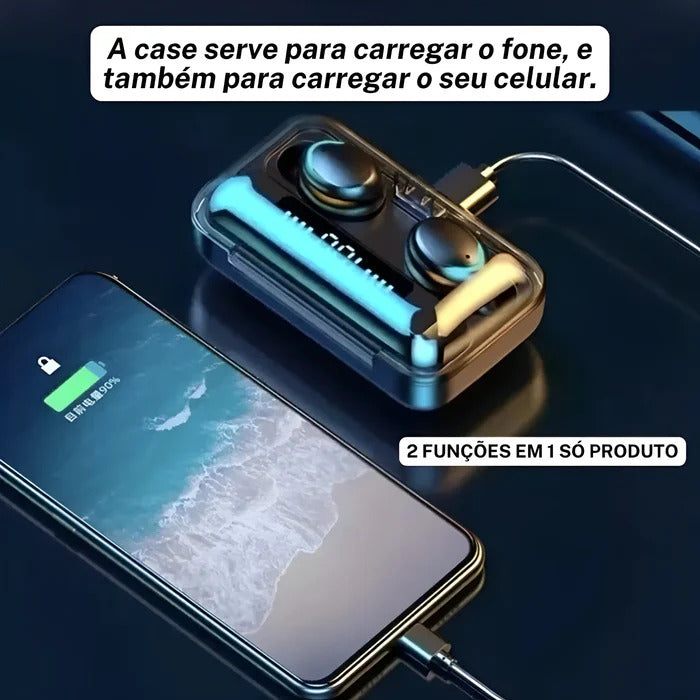 Fone de ouvido Bluetooth a Prova d'Água e Suor TWS PRÓ