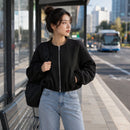 Jaqueta Bomber Feminina com Zíper - Cortada, Esportiva Manga Longa e Macia para Inverno