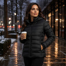 Jaqueta Puffer Feminina Impermeável com Touca Removível - Bobojaco Quente para Inverno