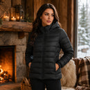 Jaqueta Puffer Feminina Impermeável com Touca Removível - Bobojaco Quente para Inverno