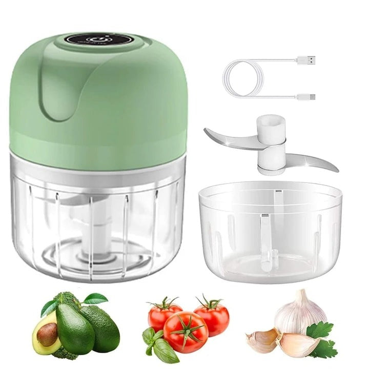 COMPREI 1 LEVE 2 Mini Processador Triturador Elétrico 3 Laminas Recarregável