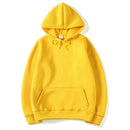 Moletom Unissex com Capuz Oversize Cor Sólida - Hoodie Pulôver Casual para Outono e Inverno