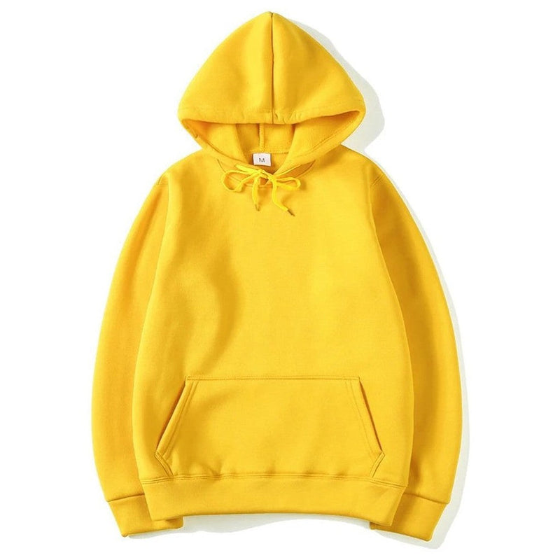 Moletom Unissex com Capuz Oversize Cor Sólida - Hoodie Pulôver Casual para Outono e Inverno