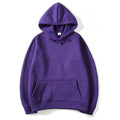 Moletom Unissex com Capuz Oversize Cor Sólida - Hoodie Pulôver Casual para Outono e Inverno