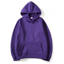Moletom Unissex com Capuz Oversize Cor Sólida - Hoodie Pulôver Casual para Outono e Inverno