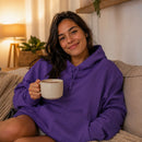 Moletom Unissex com Capuz Oversize Cor Sólida - Hoodie Pulôver Casual para Outono e Inverno