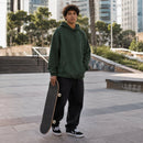 Moletom Unissex com Capuz Oversize Cor Sólida - Hoodie Pulôver Casual para Outono e Inverno