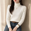 Suéter Feminino Gola Alta Forrado de Veludo - Térmico Macio Manga Longa para Inverno Coreano