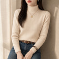 Suéter Feminino Gola Alta Forrado de Veludo - Térmico Macio Manga Longa para Inverno Coreano