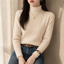 Suéter Feminino Gola Alta Forrado de Veludo - Térmico Macio Manga Longa para Inverno Coreano