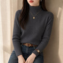 Suéter Feminino Gola Alta Forrado de Veludo - Térmico Macio Manga Longa para Inverno Coreano
