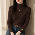 Suéter Feminino Gola Alta Forrado de Veludo - Térmico Macio Manga Longa para Inverno Coreano