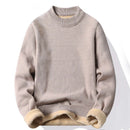 Suéter Masculino Gola Alta Mock Neck - Tricô Liso Casual Pulôver Manga Longa para Outono e Inverno