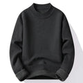 Suéter Masculino Gola Alta Mock Neck - Tricô Liso Casual Pulôver Manga Longa para Outono e Inverno